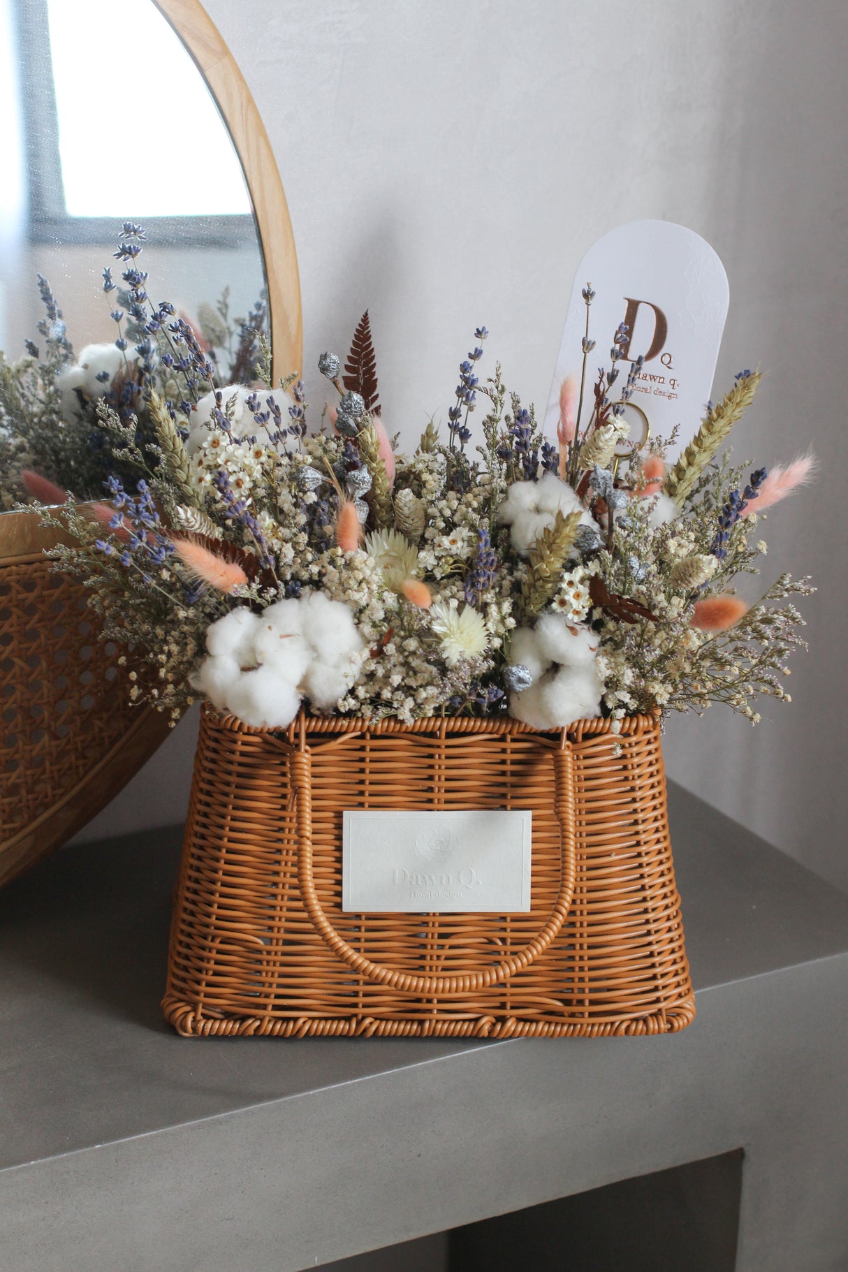 Lavender Meadow – Preserved Floral Basket Arrangement (Preserved)