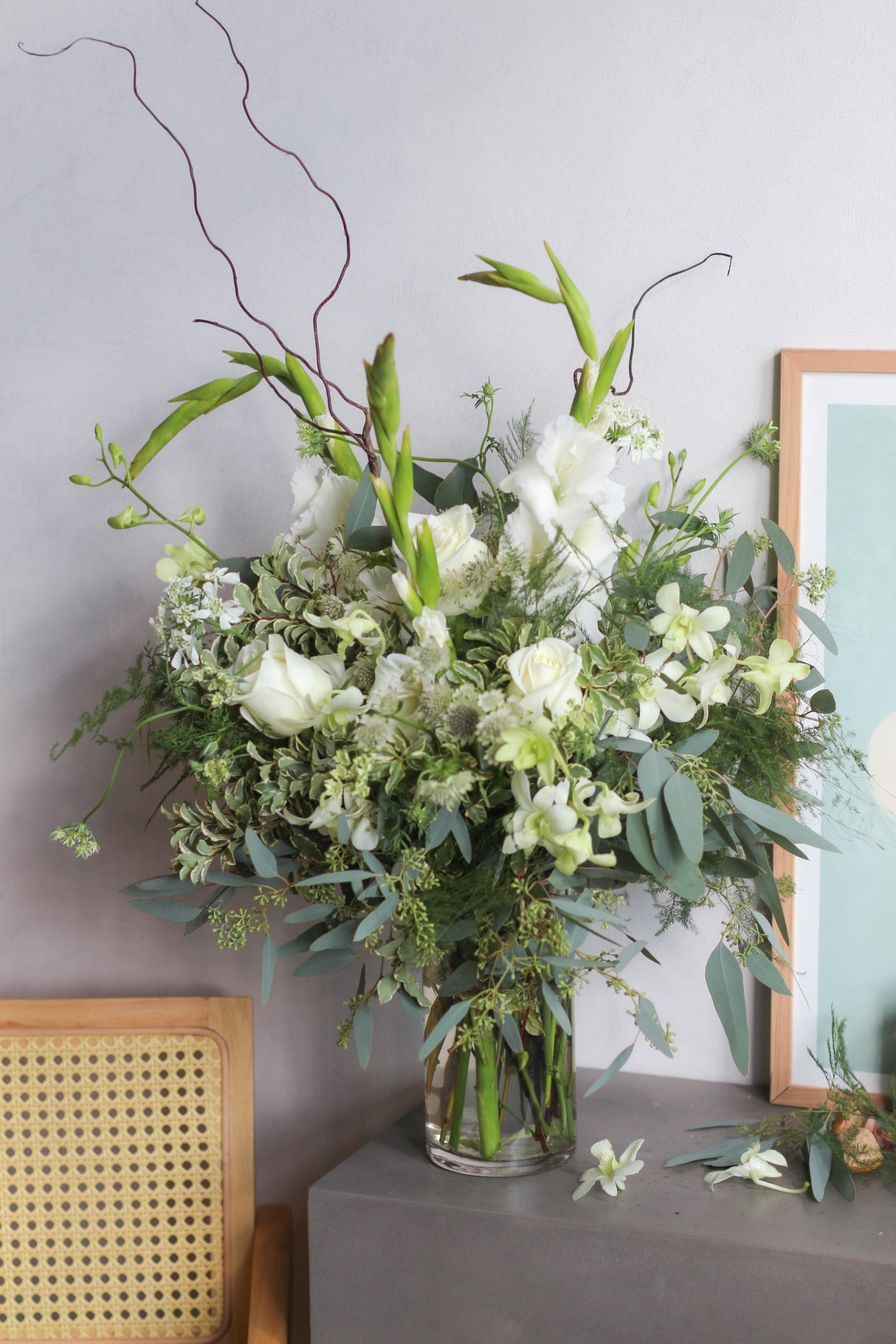 Emerald and Ivory Roses Dream (Fresh)