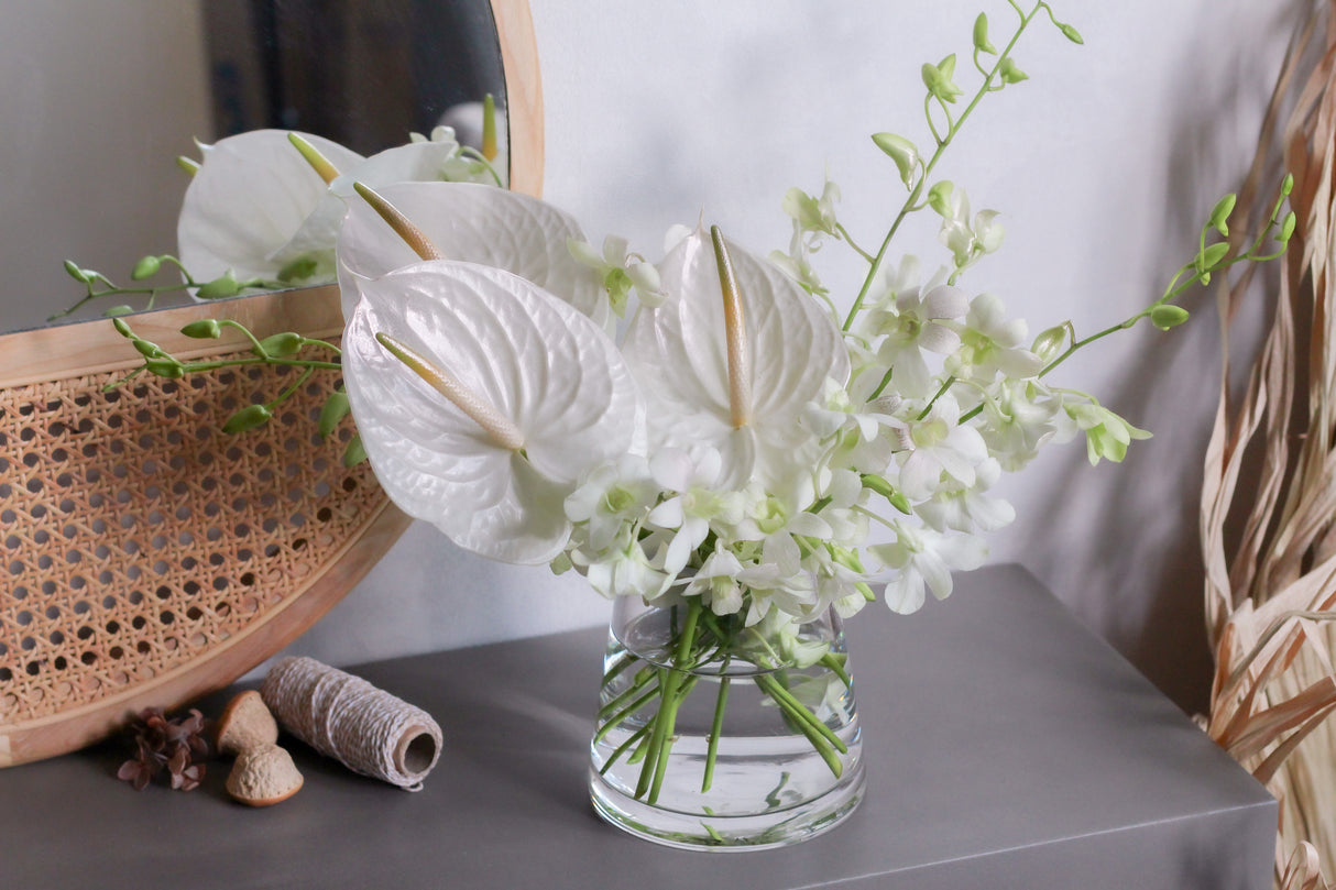 Pearl Anthuriums - Fresh Flowers Free Delivery Singapore | Dawn Q Floral Design