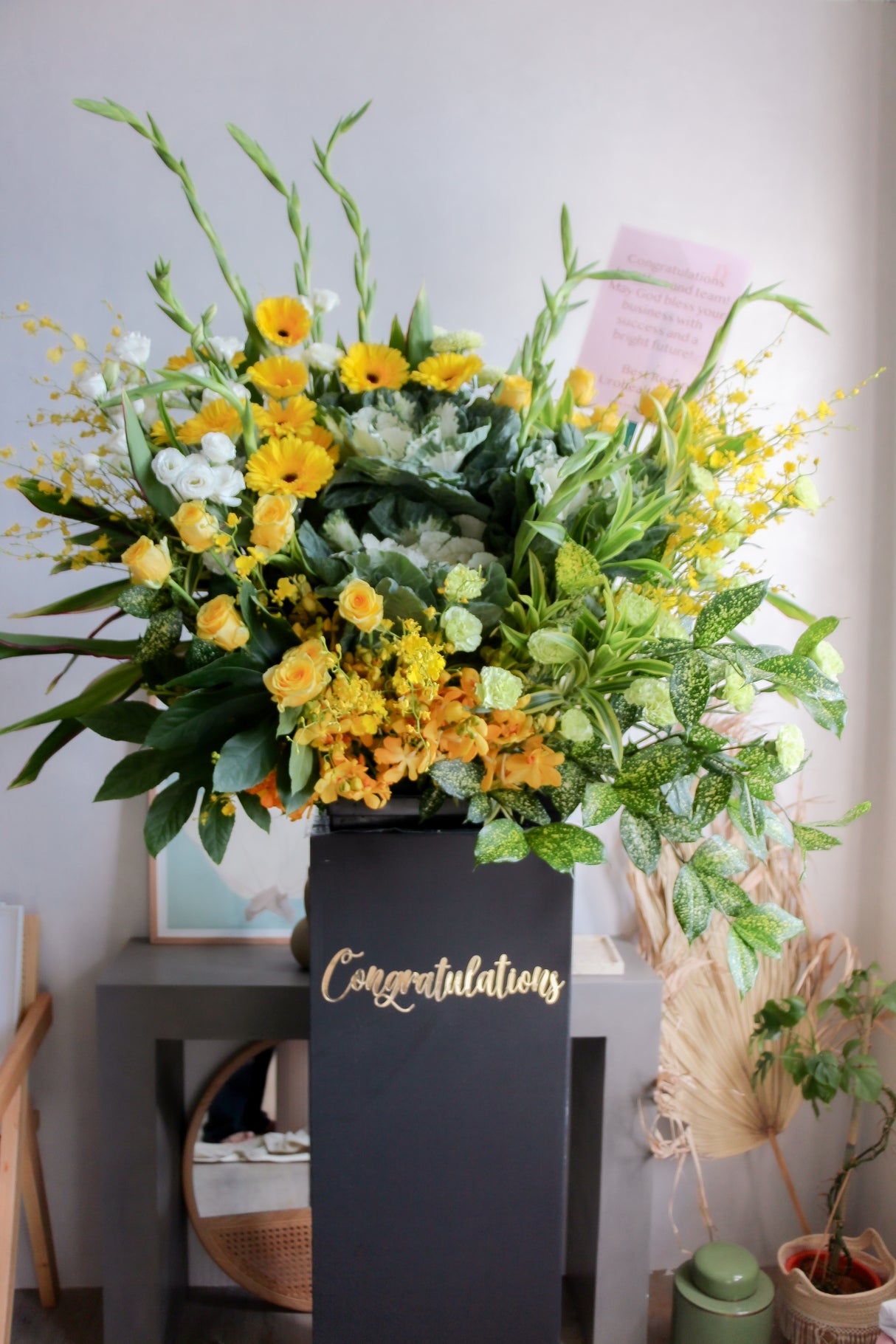 Showers of Gold (Congratulatory stand flowers)
