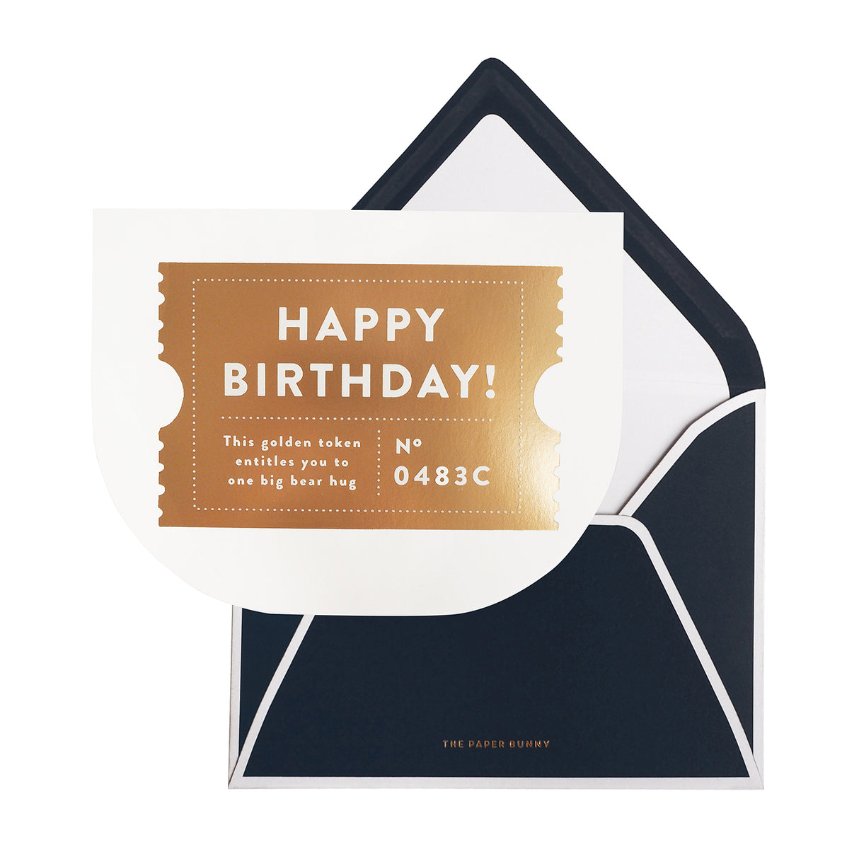 Greeting Card - Happy Birthday Golden Ticket by The Paper Bunny
