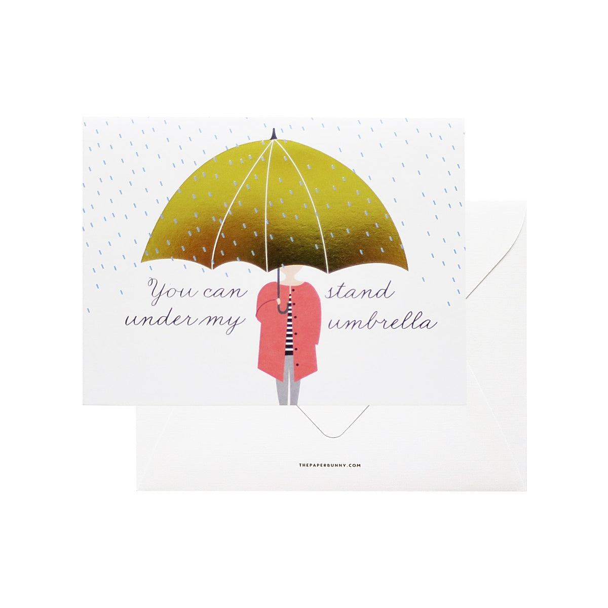 Greeting Card - Under my Umbrella by The Paper Bunny