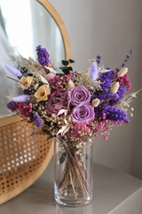 Everlasting Purple Rose & Hydrangea Bouquet (preserved)