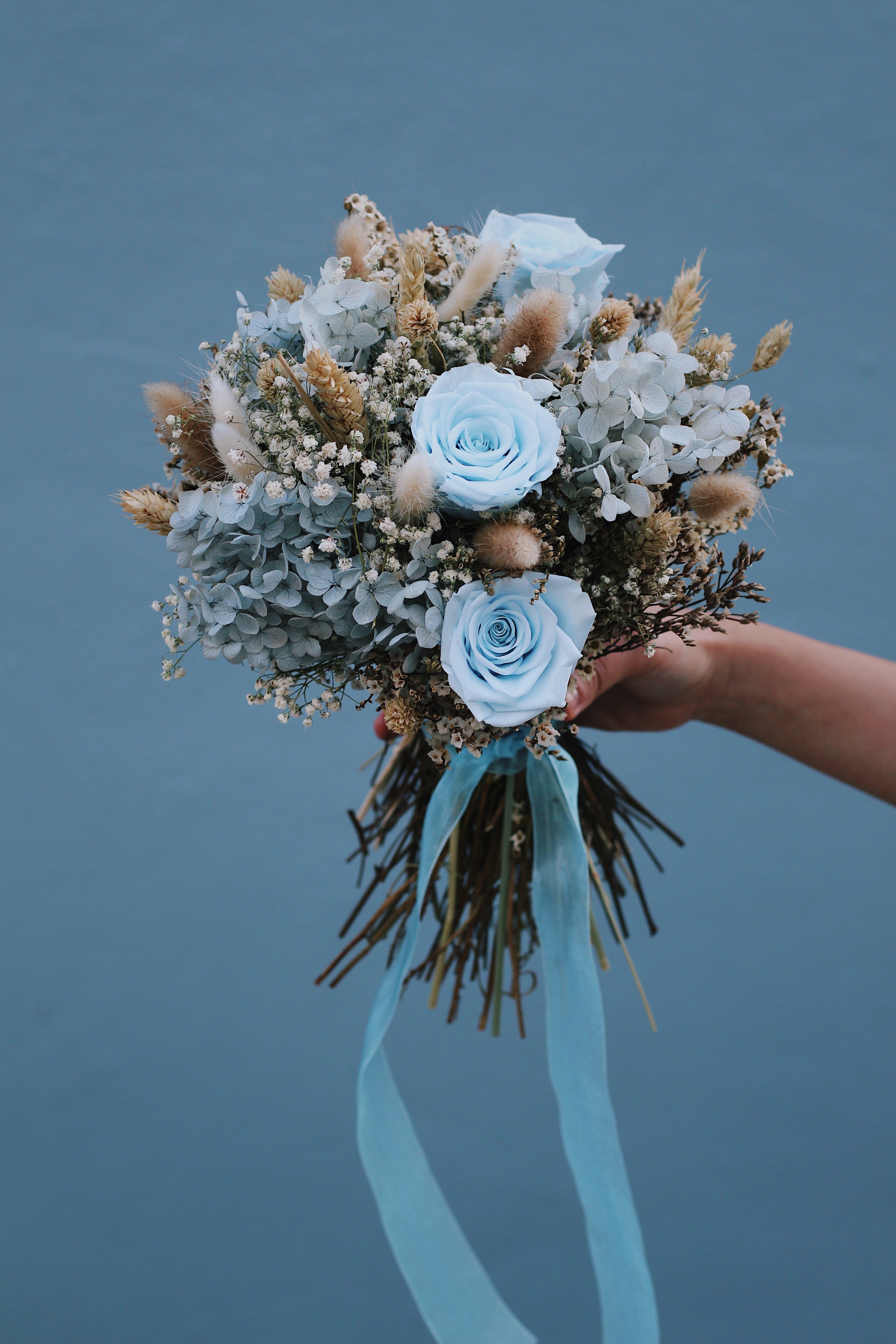 Light blue dry bouquet - Shop flover Dried Flowers & Bouquets