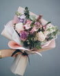 flower bouquet pink purple flowers singapore florist hand bouquet
